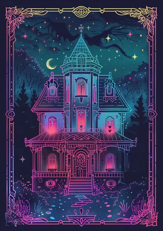 Mystic Neon Tarot Cards