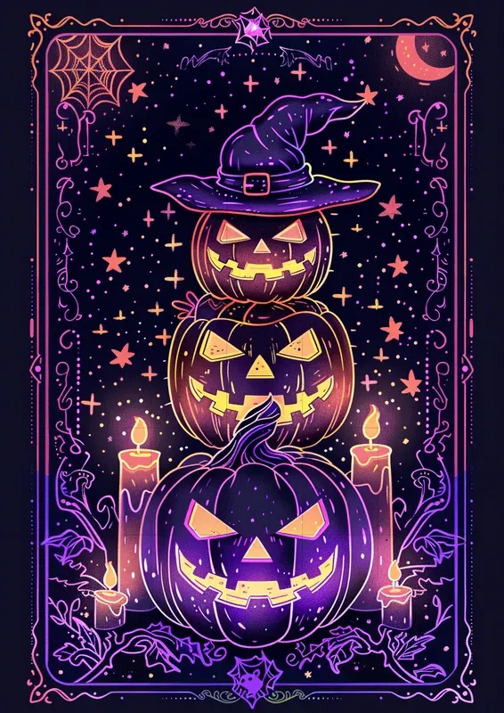 Mystic Neon Tarot Cards