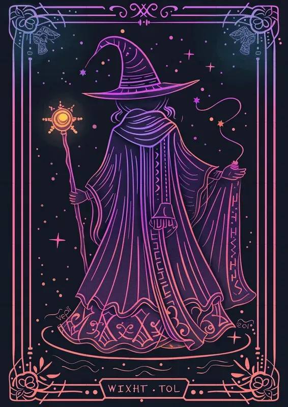 Mystic Neon Tarot Cards