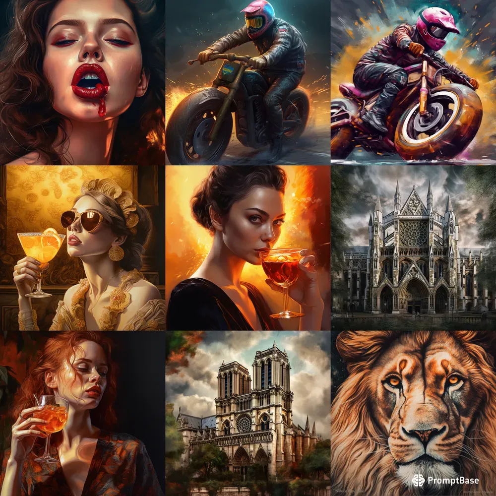 Art Informel Neogothic Oil Illustrations