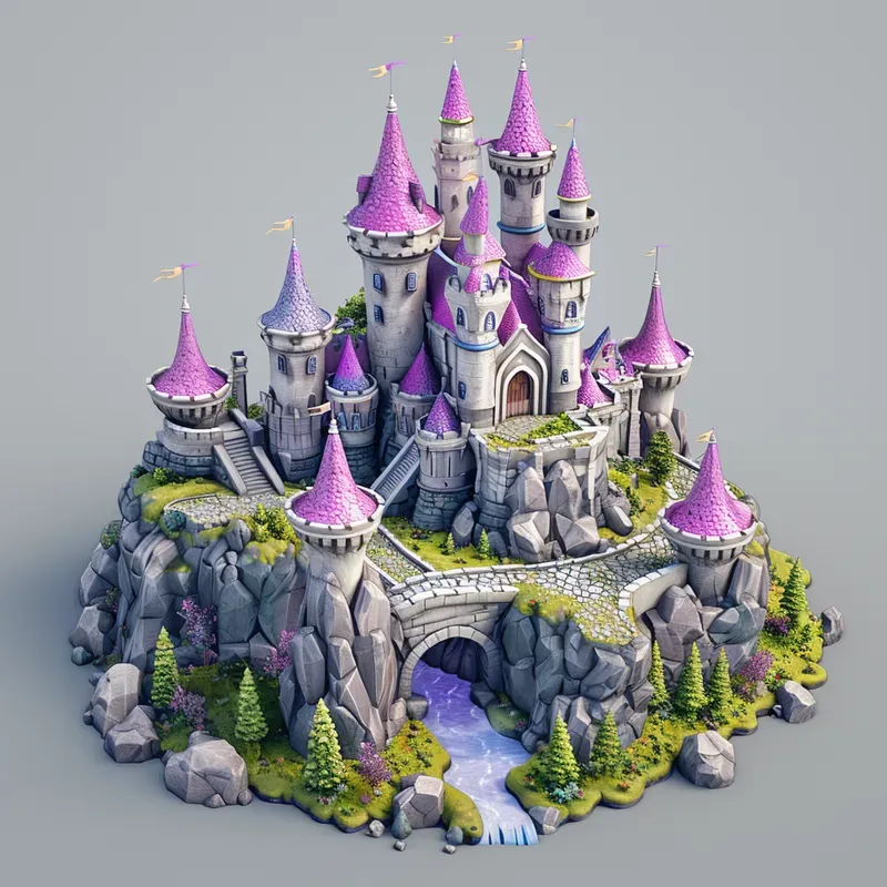 3D Isometric Fantasy Landscapes