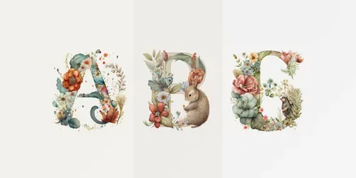 Flowery Letters generated by midjourney