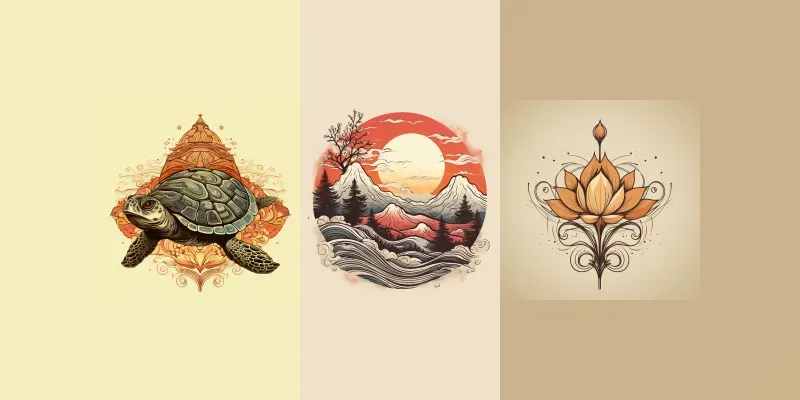 Neutral Clay Tone Bohemian Tattoo Design generated by undefined