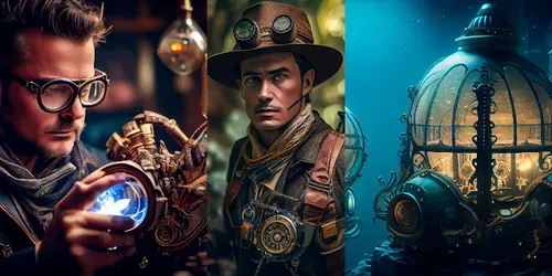 Realistic Steampunk Scenes generated by midjourney