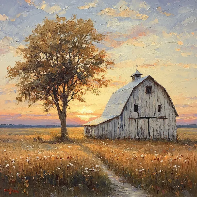 Vintage Palette Knife Paintings