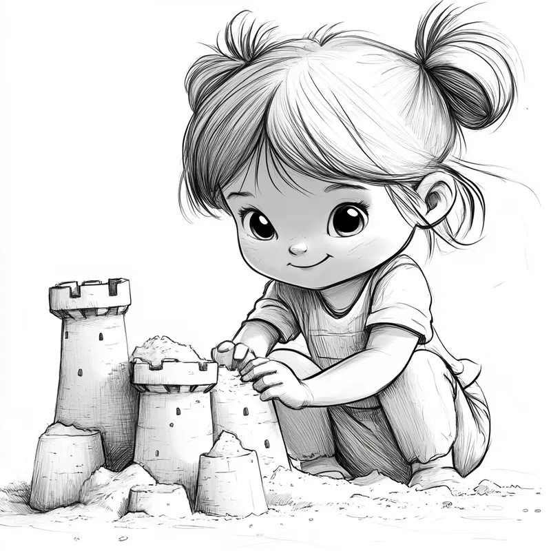 Line Art Illustrations For Coloring Books