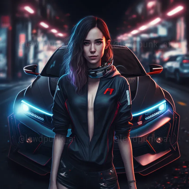 Cyberpunk Cars With Female Models