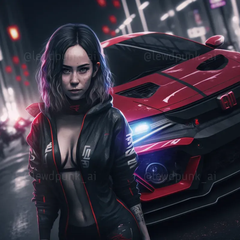 Cyberpunk Cars With Female Models