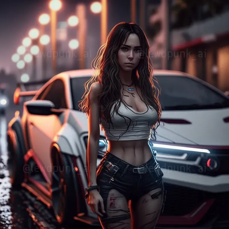 Cyberpunk Cars With Female Models