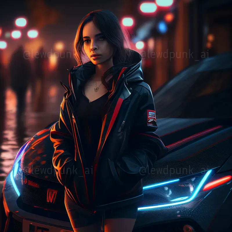 Cyberpunk Cars With Female Models