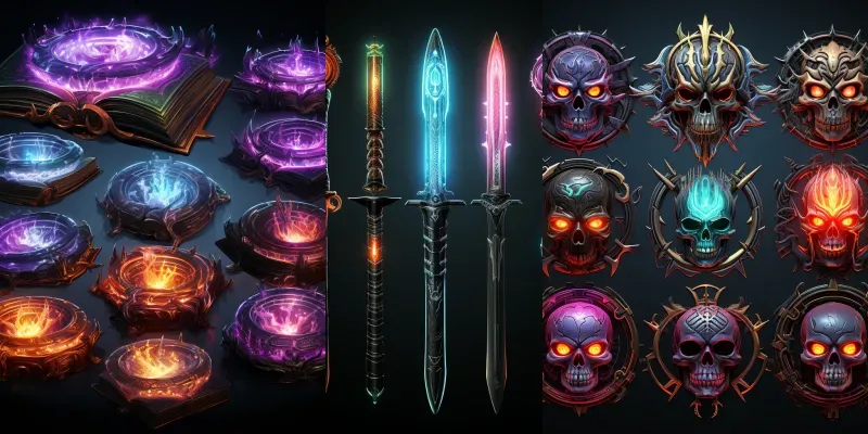 Neon Game Asset Icons generated by undefined