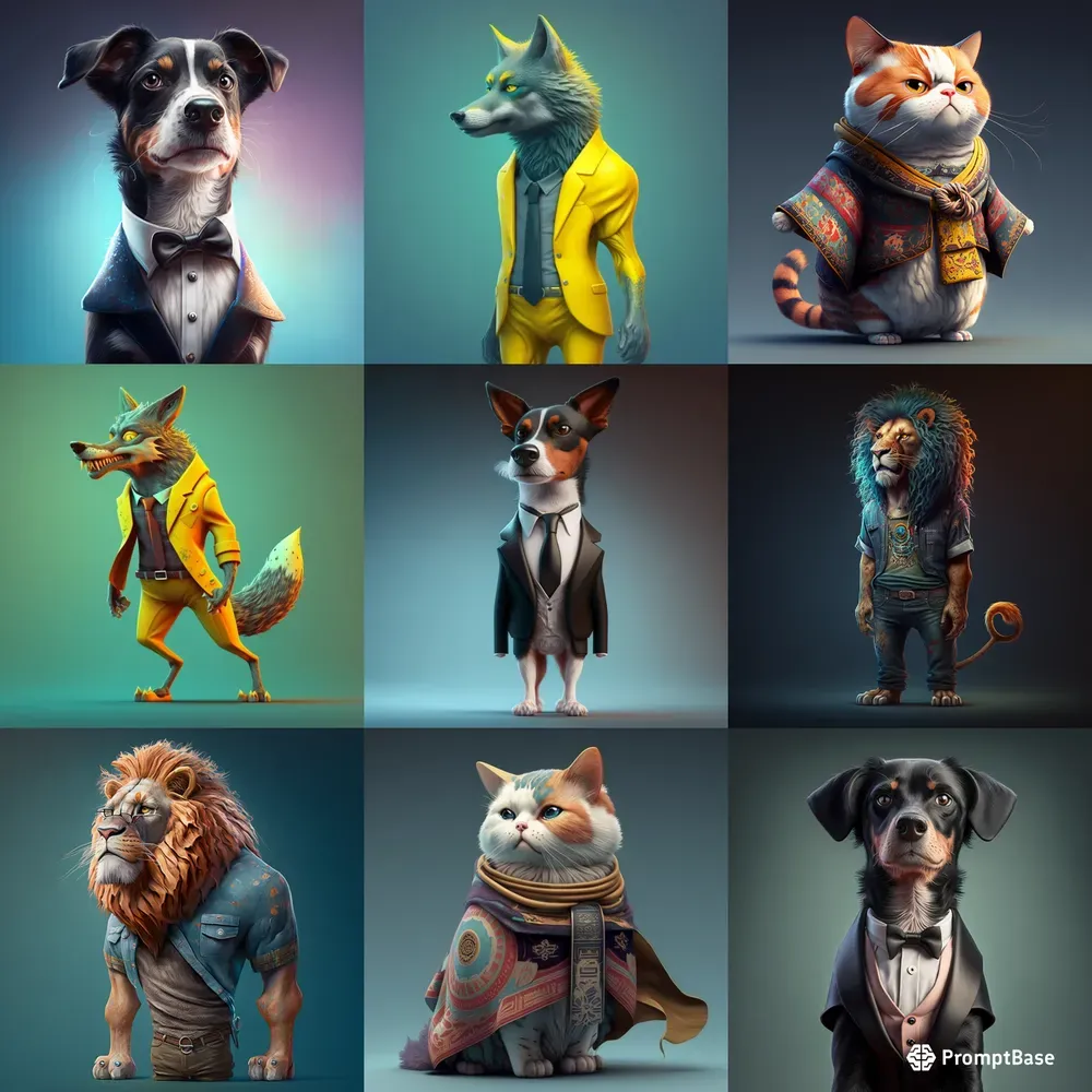 Dressed Animal Illustrations