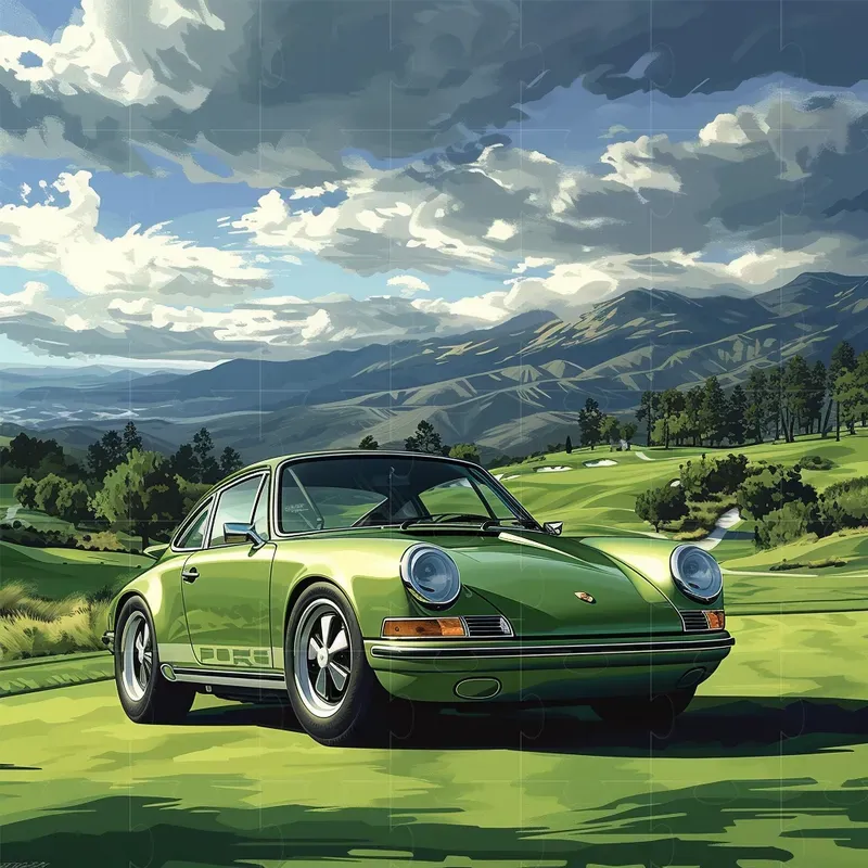 Realistic Car Photoshoot Illustrations