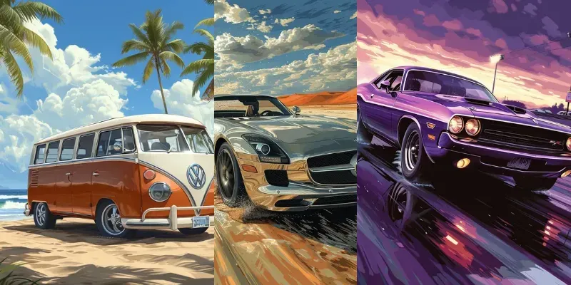 Realistic Car Photoshoot Illustrations generated by undefined