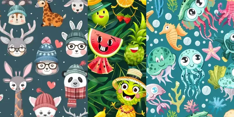 Cartoon Seamless Patterns generated by undefined
