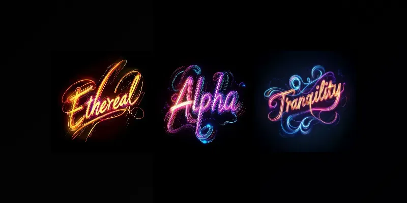 Neon Calligraphy Text Logos generated by undefined