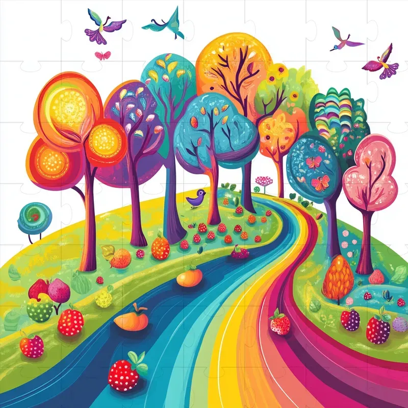 Colorful Fantasy Kids Story Books Art