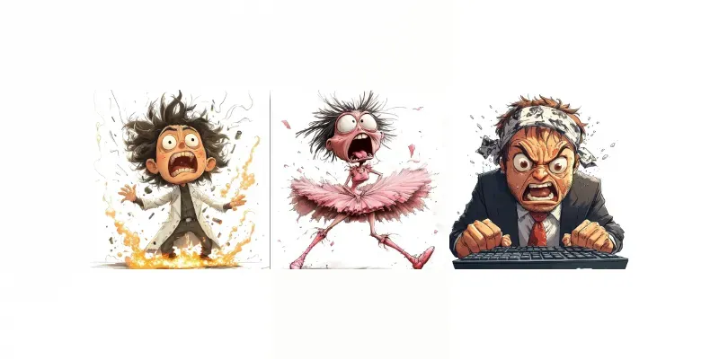 Exaggerated Expressive Cartoon Characters generated by undefined
