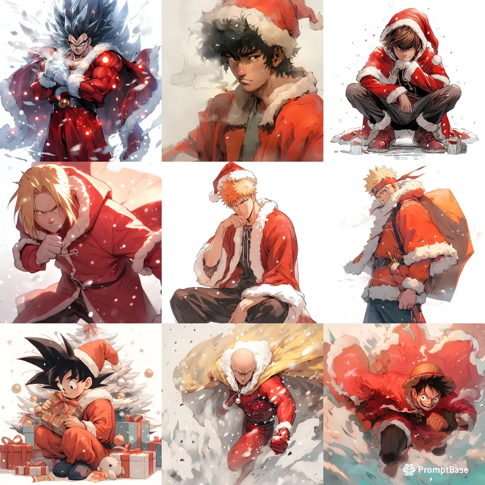 Christmas Anime Characters Art