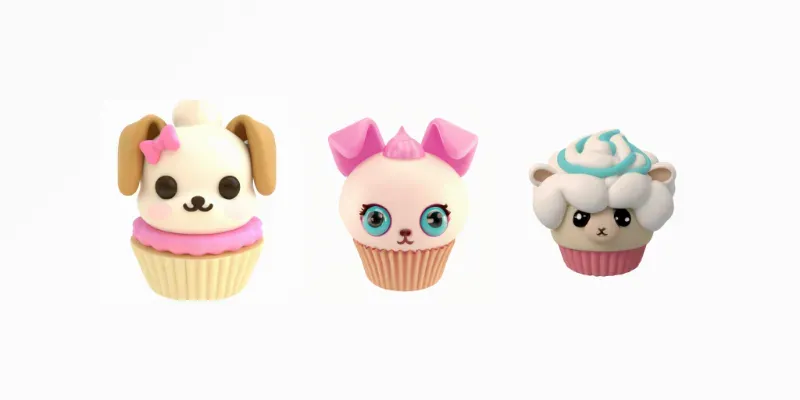 Cute Animal Cupcakes generated by undefined