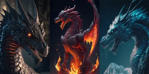 Badass Dragons generated by midjourney