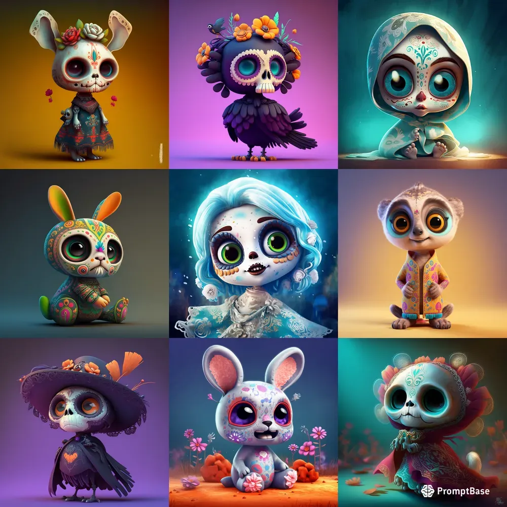 Dia De Muertos Inspired Little Animals
