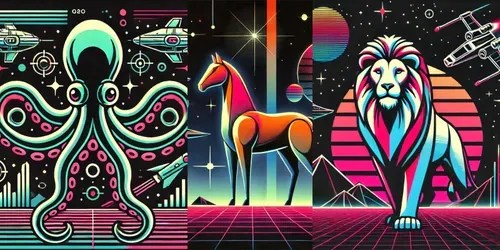 Stellar Echo Retrofuture Scifi Visions generated by dalle