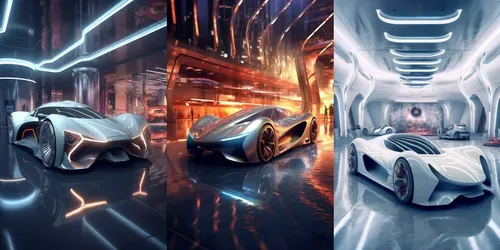 Sci-fi Super Car Concept Designs generated by midjourney