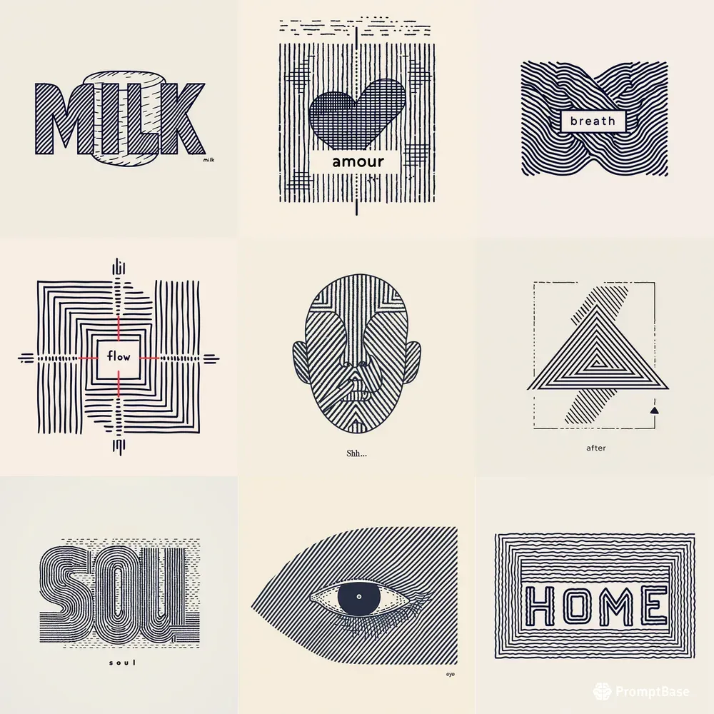 Geometric Line Art For Album Covers
