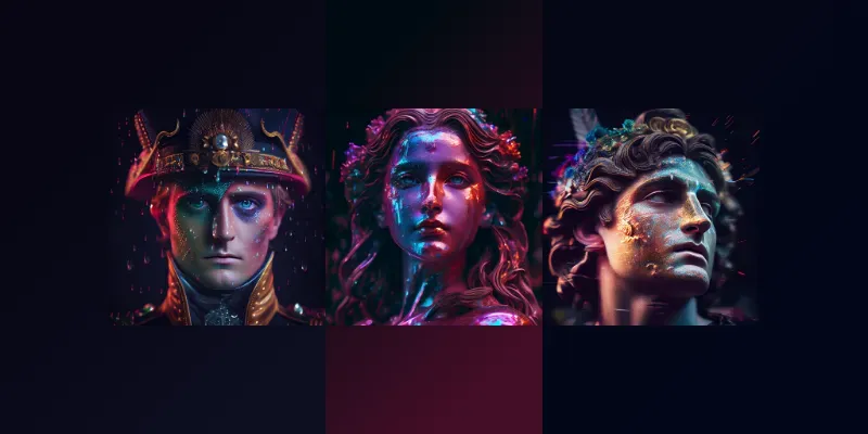 Wet Metallic Color Face Art generated by undefined