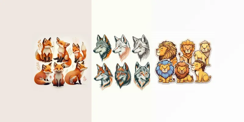 Multiple Animals Illustrations generated by undefined