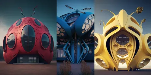 Surreal Insect Inspired Houses generated by midjourney