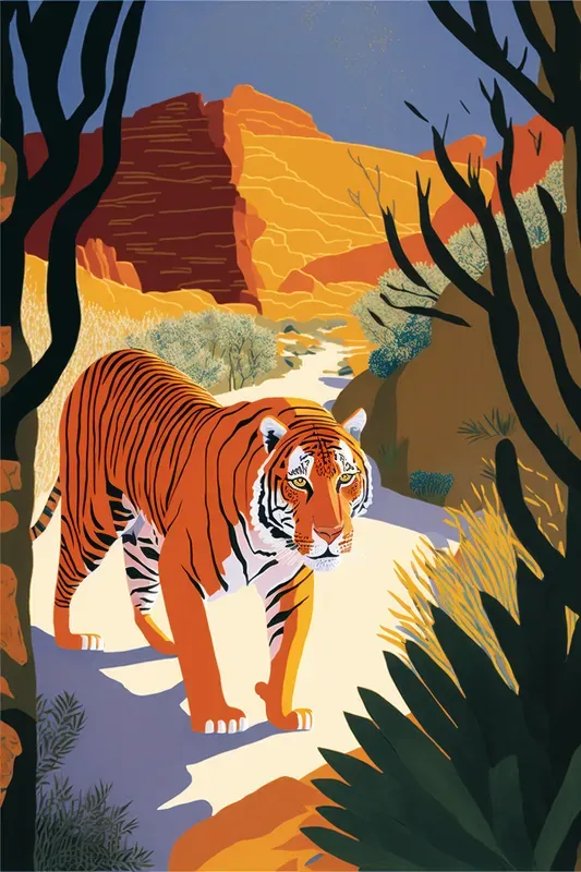 Vibrant Abstract Animal Art Posters