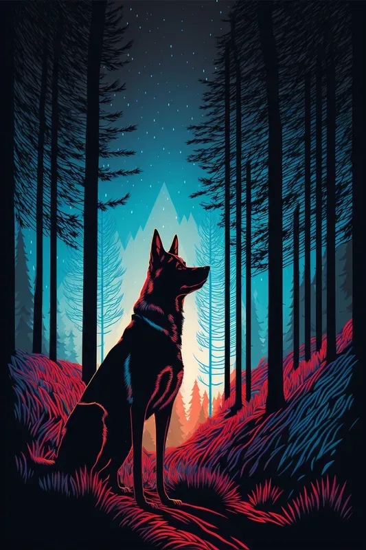 Abstract Animal Vector Minimalist Art