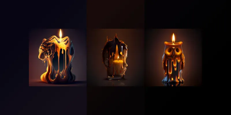 Melted Candles In Different Shapes generated by undefined