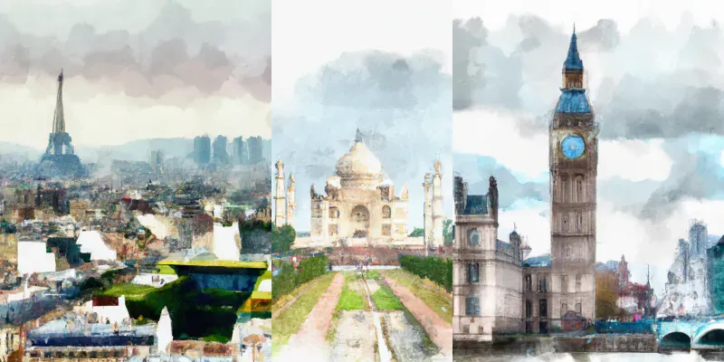 Water Color City Scapes generated by undefined
