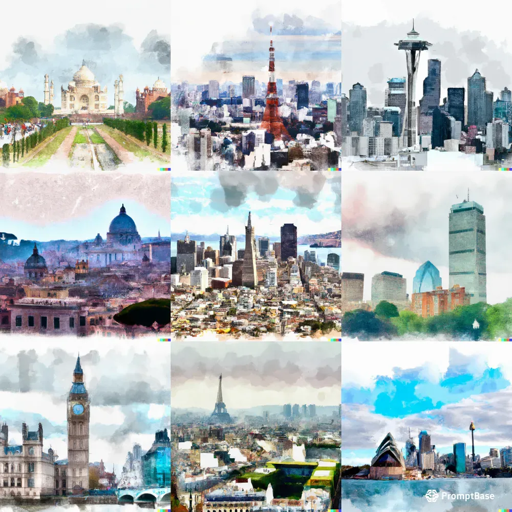 Water Color City Scapes