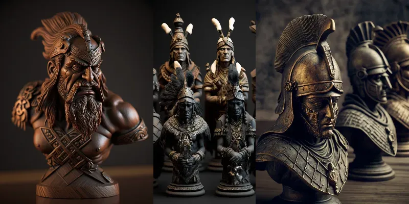 3D Chess Piece Figurines generated by undefined