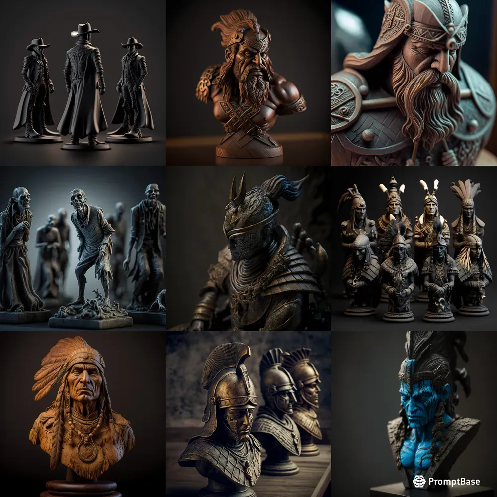 3D Chess Piece Figurines