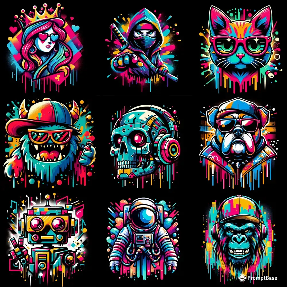 Colorful Graffiti Tshirt Designs