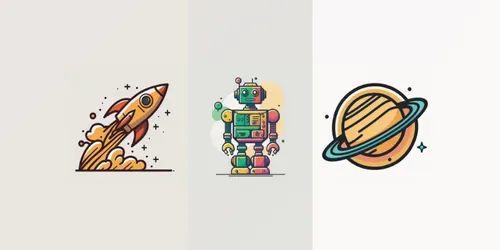 Cute 2D Icons generated by midjourney