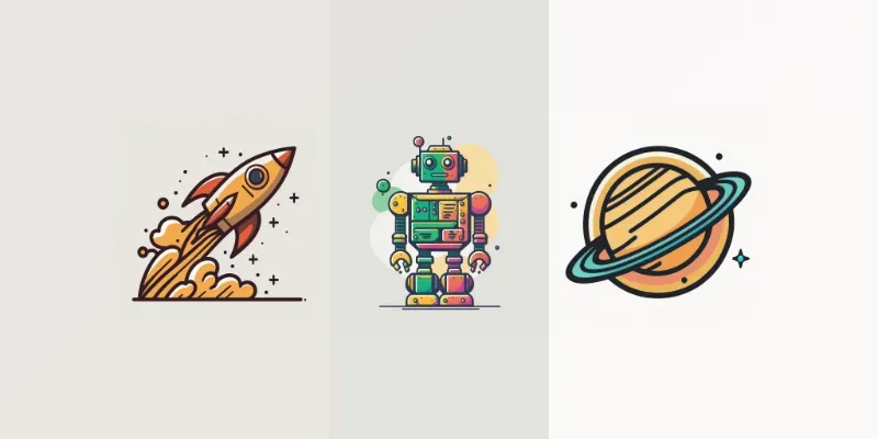 Cute 2D Icons generated by undefined