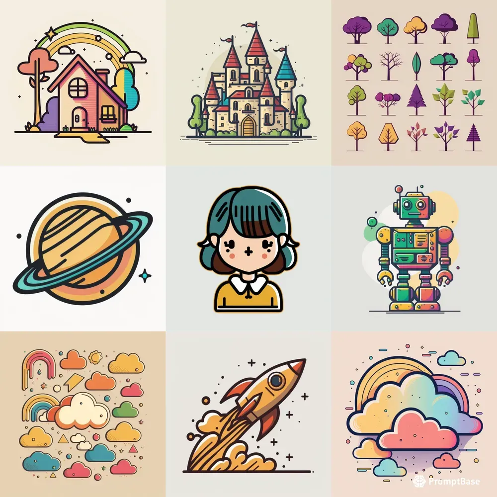 Cute 2D Icons
