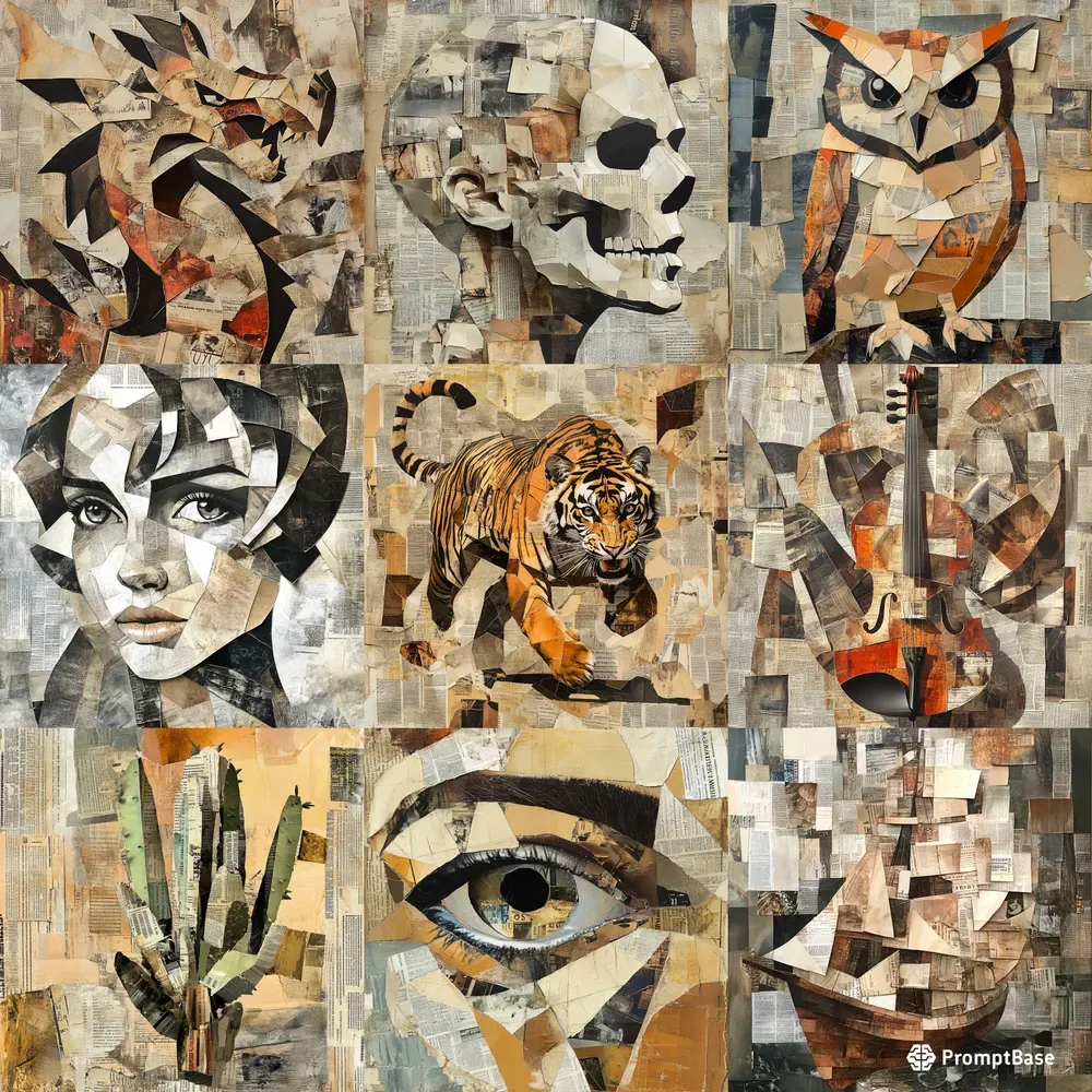 Cubist Collages With Vintage Newspapers