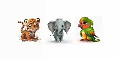 Cute Cartoon Animals generated by midjourney