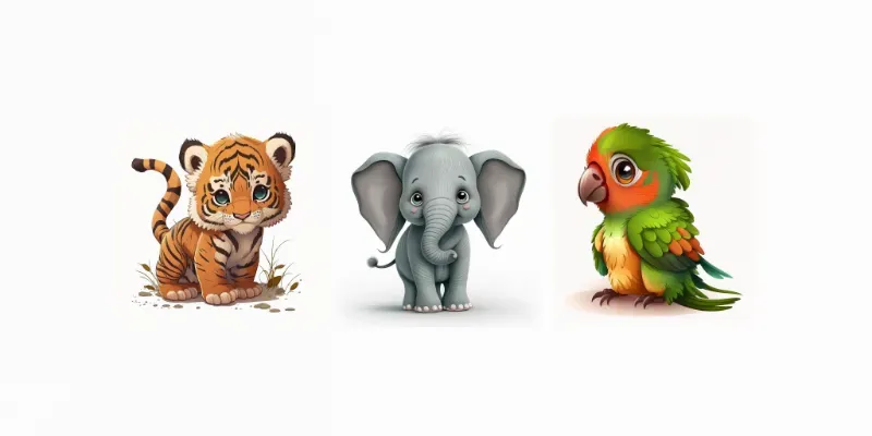 Cute Cartoon Animals generated by undefined