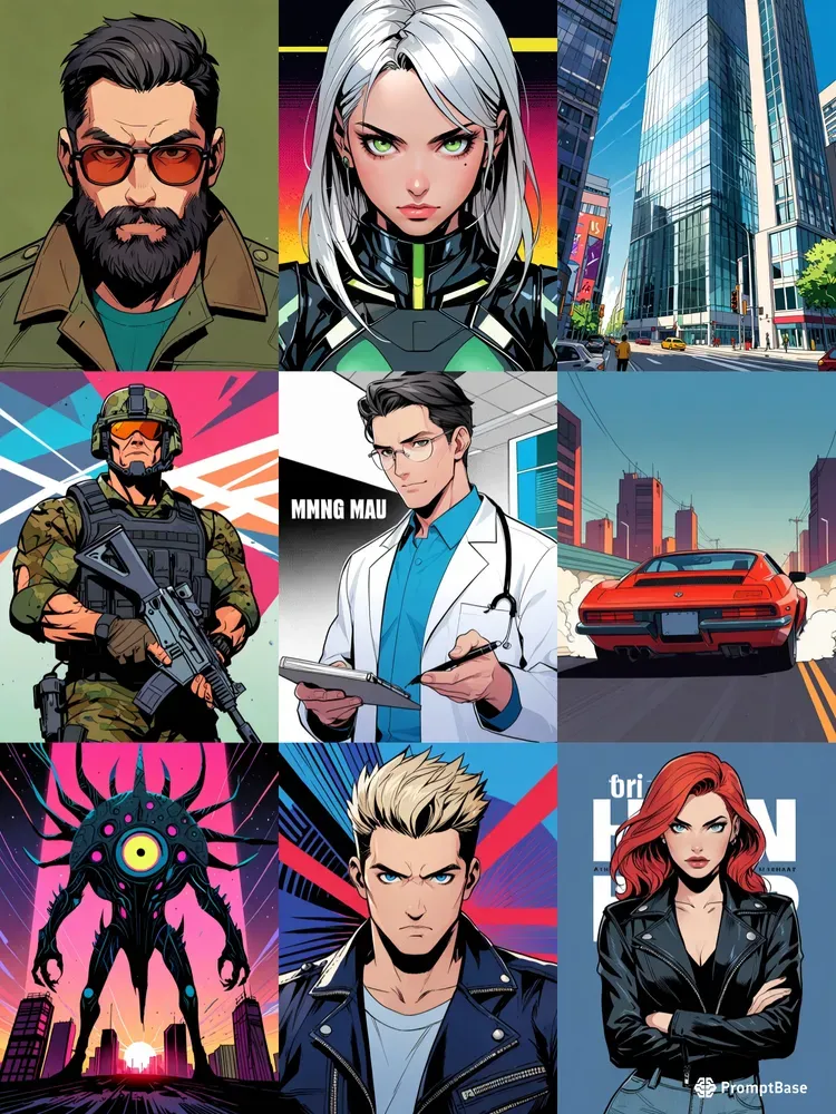 Vivid Comic Book Style Illustrations