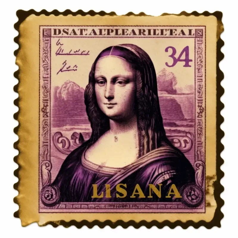 Colorful Vintage Style Postal Stamps