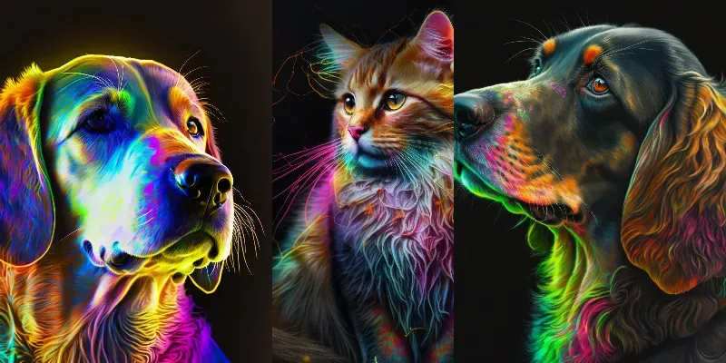 Pet Neon Oil Paintings generated by undefined