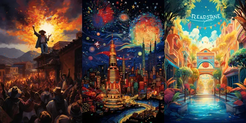 Festive Vibrance Illustration generated by undefined